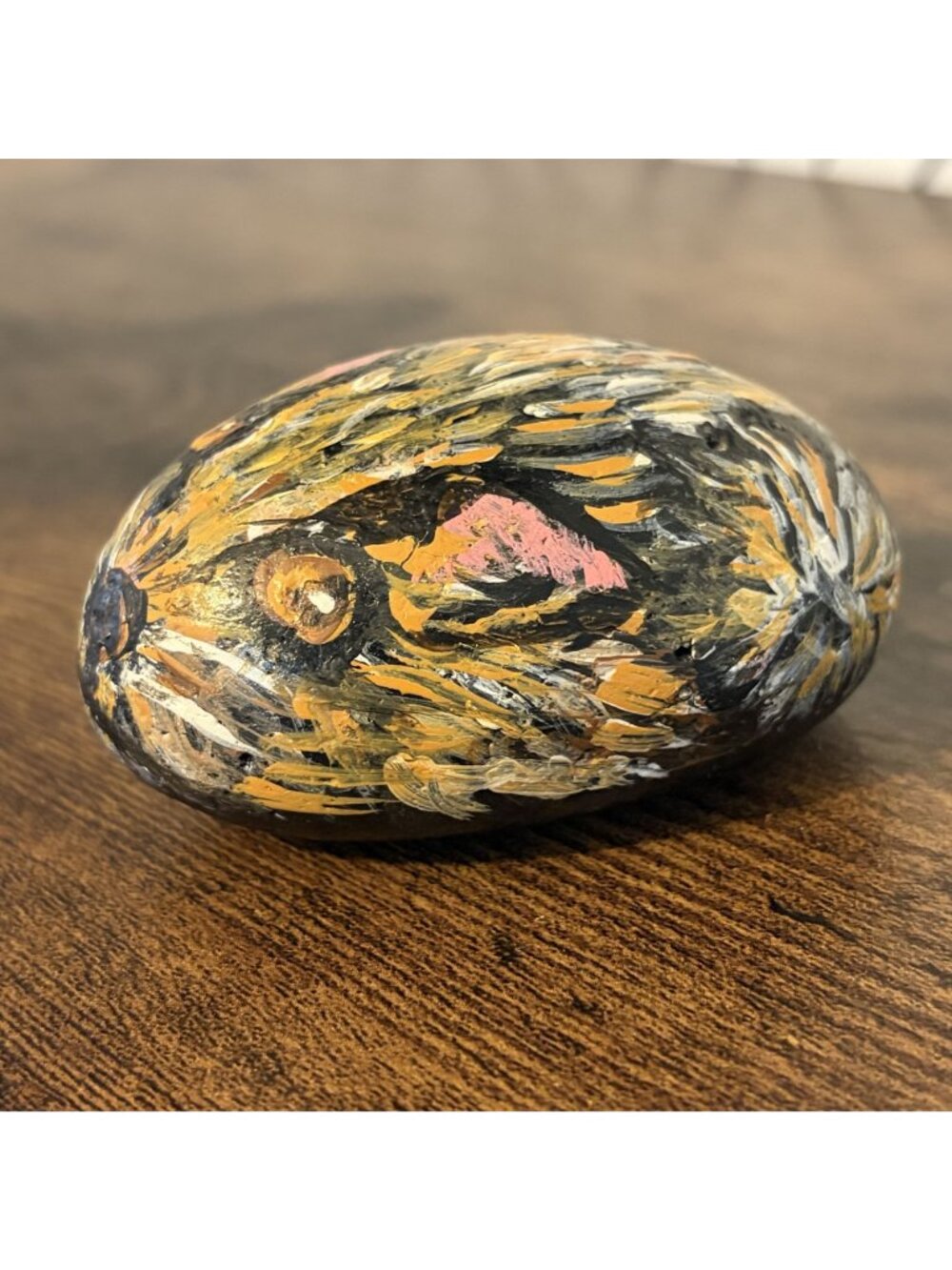 Hand Painted Squirrel Rock Stone Art Animal Paperweight Garden Decor Funky - Picture 7 of 11